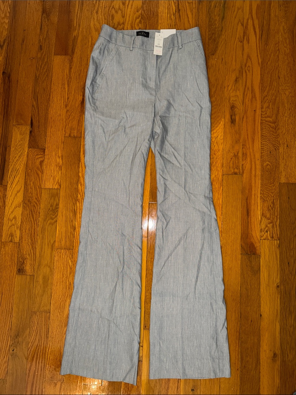 White House Black Market Light Gray Flared Wide Leg Pants NWT